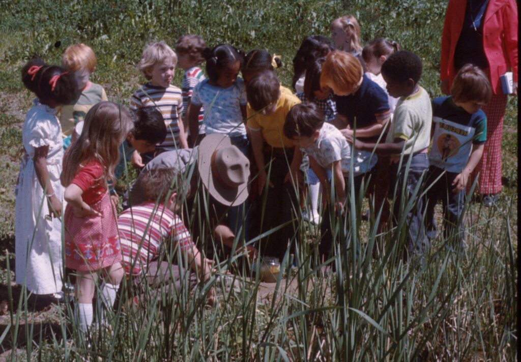 JC w kids at pond